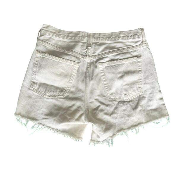 AGOLDE Parker Vintage Cutoff Denim Shorts White Size 27 High Rise Distressed - Picture 12 of 12